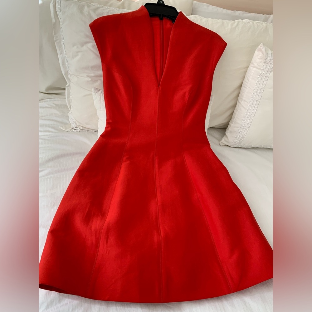 Red halston heritage dress with tag size 0